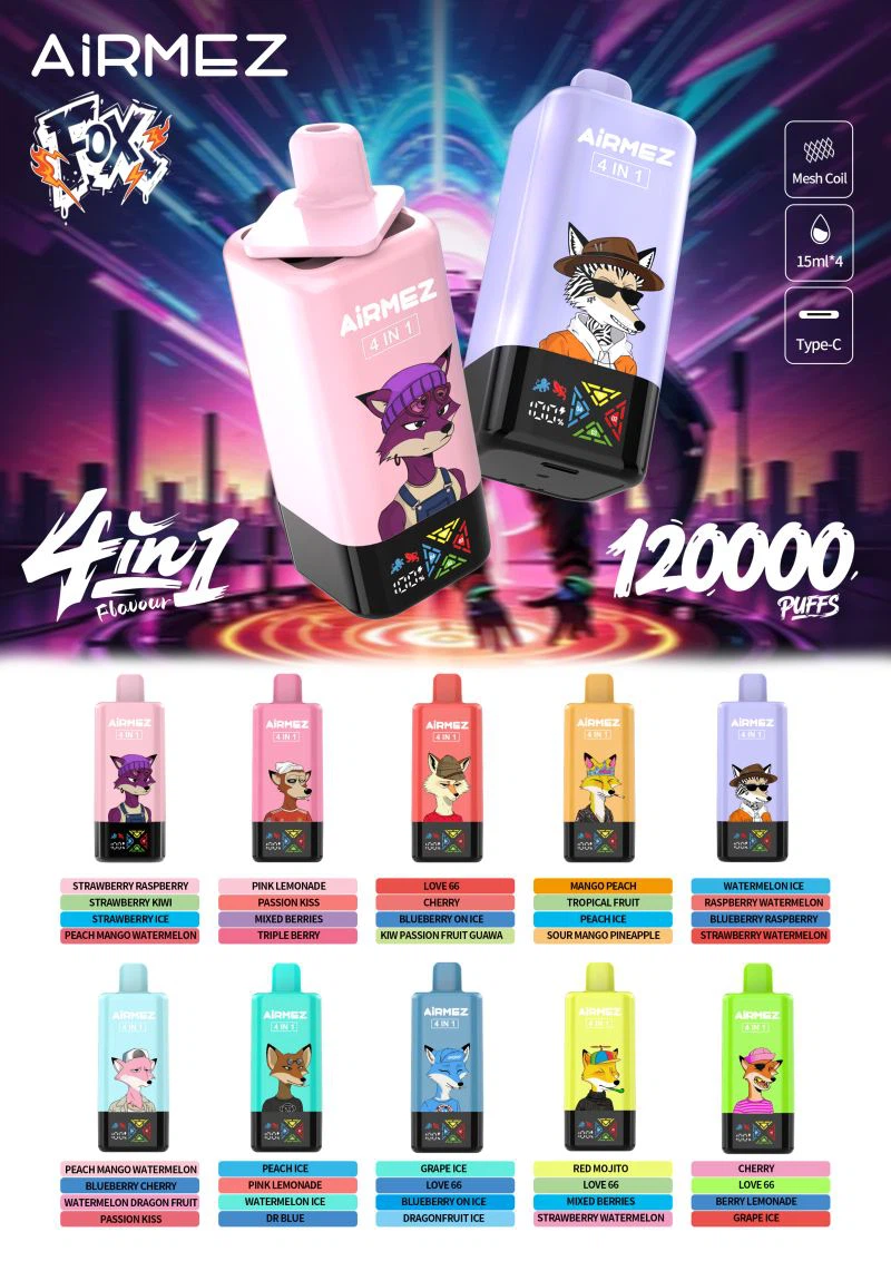 Airmez FOX 120K 4-az-1-ben e cigi és vape 120.000 szippantással, 60ml tartállyal
