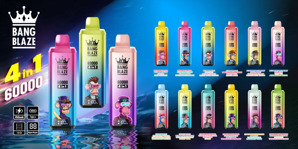 BANG BLAZE 60K 4u1 négyszeres ízű e cigi és vape 60.000 szippantással, 60ml tartállyal