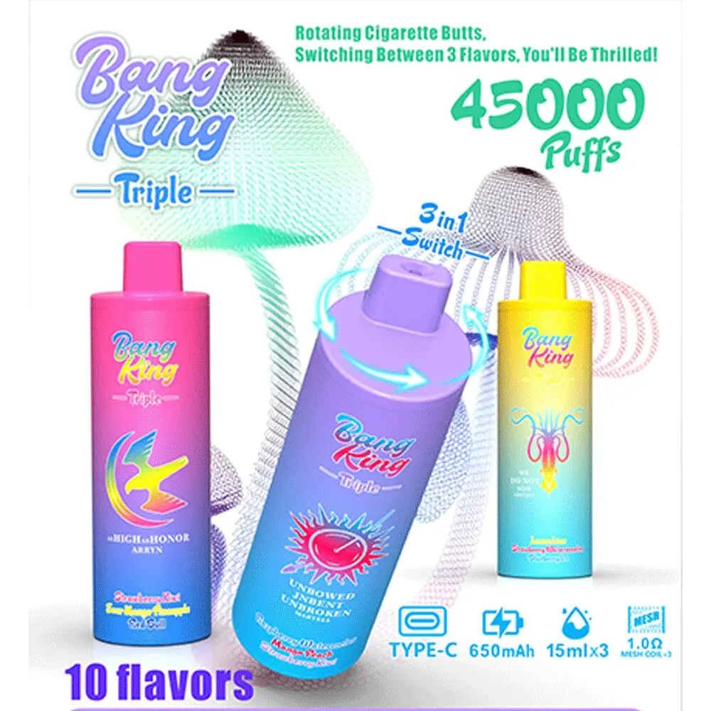 Bang King Triple 45K 3-az-1-ben e cigi bolt intelligens kijelzővel