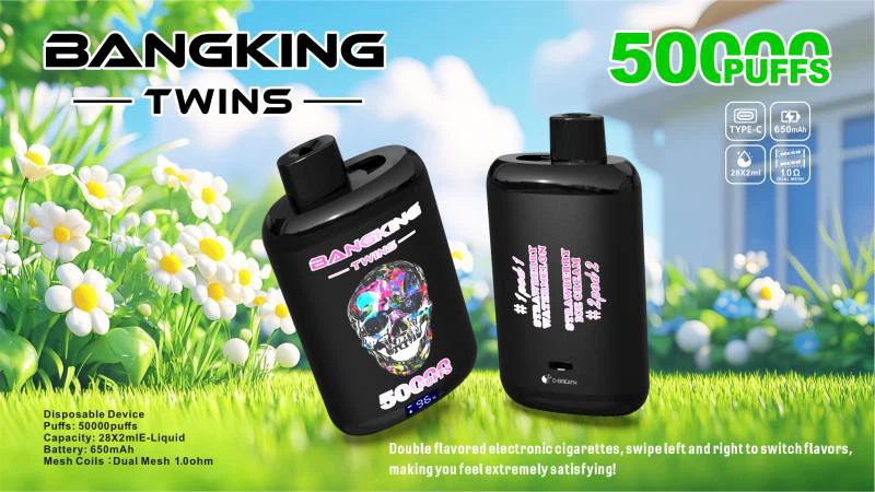 BANG KING Twins 50K 2-az-1-ben e cigi és vape 50.000 szippantással, 50ml tartállyal, 850mAh akkumulátorral