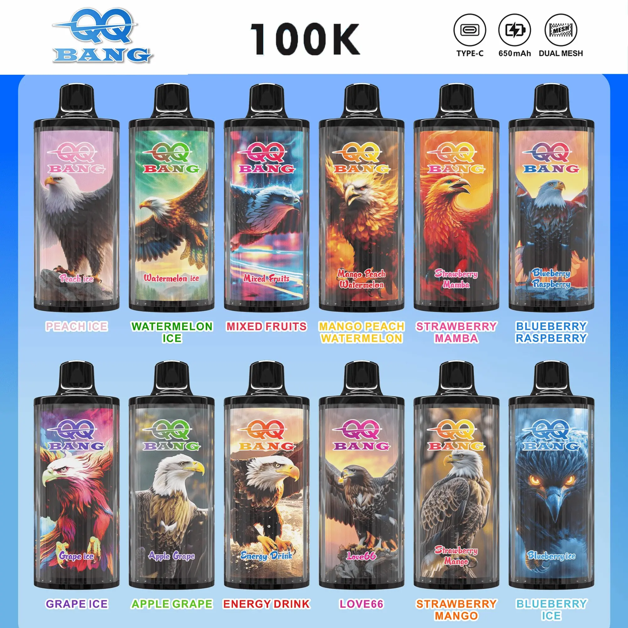 QQ Bang 100K e cigi – 100.000 szippantás, kompakt kialakítás